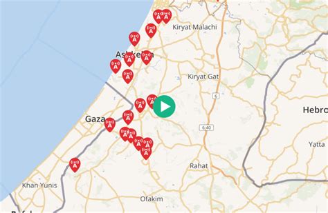 israel rocket attack map